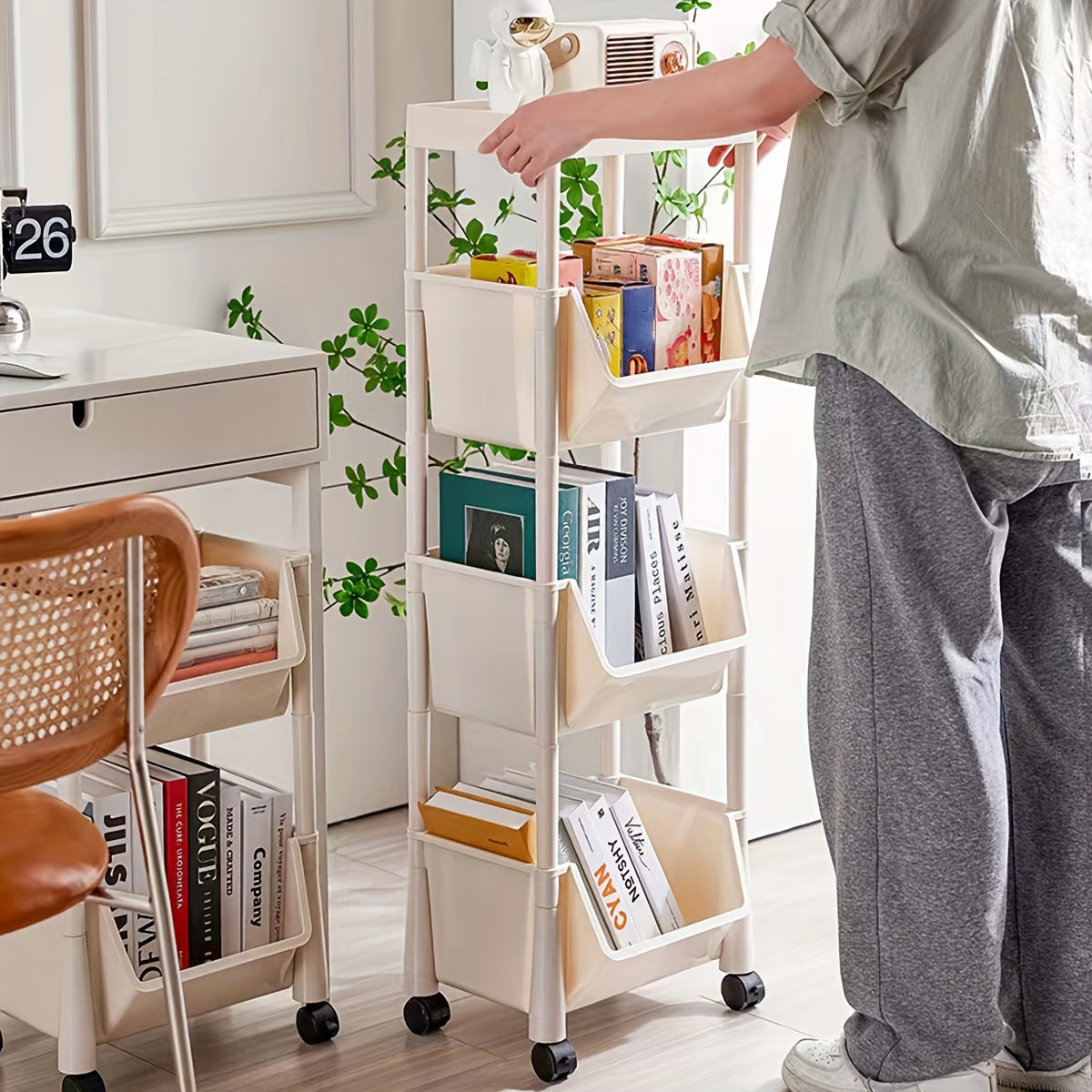 Sundries Storage Rack Kitchen Bedroom Shelf Small Cart Bookshelf