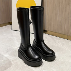 Women's Stretchy Platform Knee High Boots
