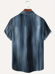 Vintage Gradient Stripe Print Shirt for Men