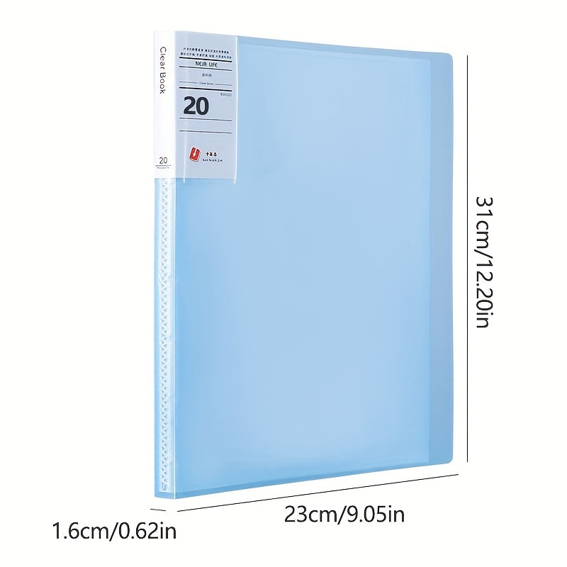 3pcs Pink Folder Insert Drawing Test Book, 20 Pages Pocket