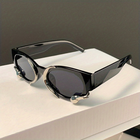 Y2K Snake Sunglasses Oval Shades UV400