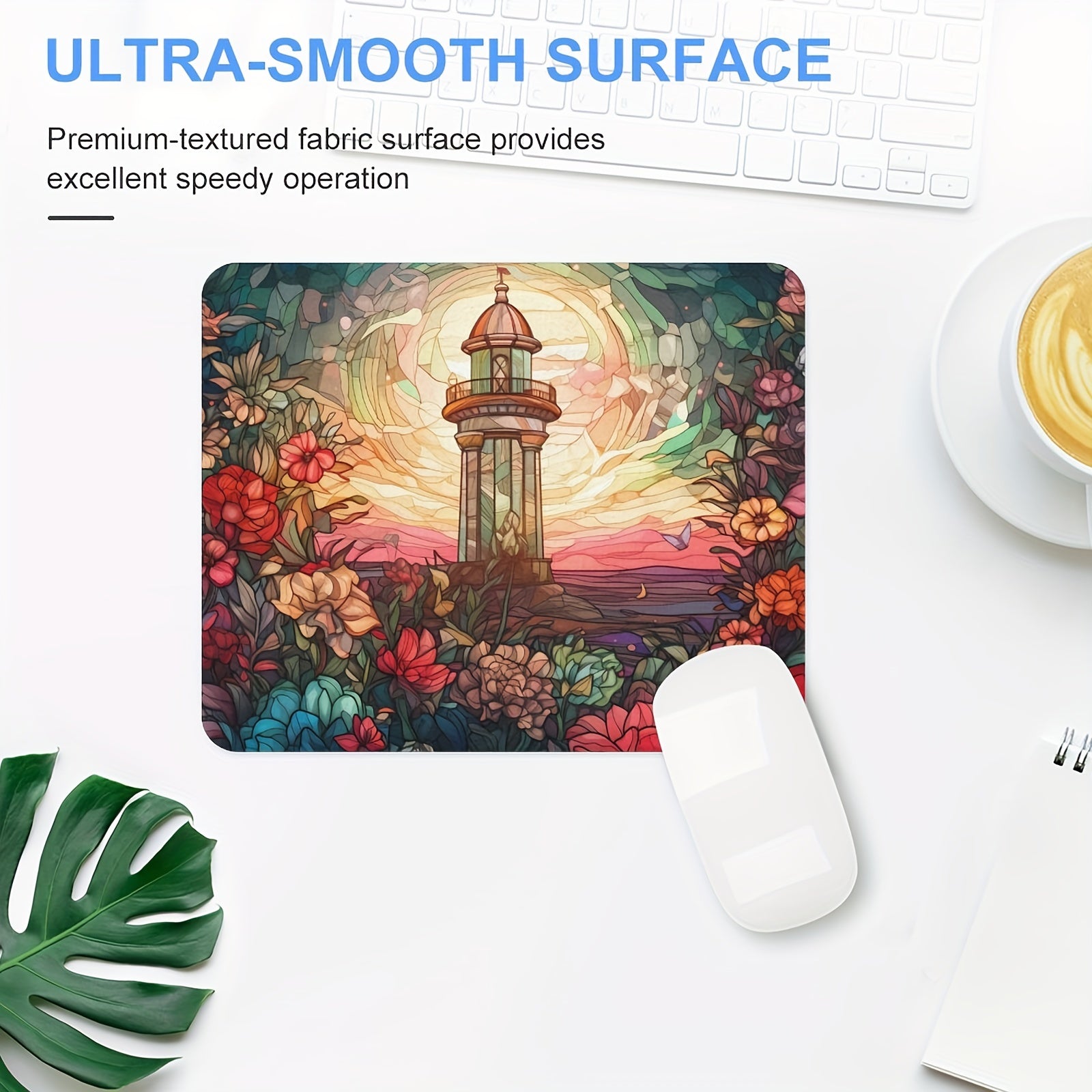 Flower And Lamp Stand Mouse Pad Non Slip Rubber Mouse Mat