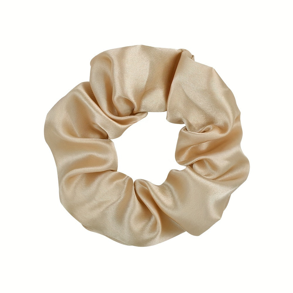 6pcs Large Satin Scrunchie Hair Tie Solid Silky Hair Rope Female Hair Accessorie