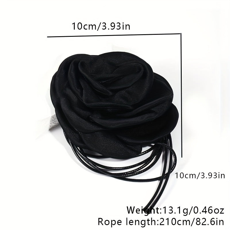 Satin Flower Sash Belt Lace Up Wax Rope Waist Belt Boho Dress Girdle