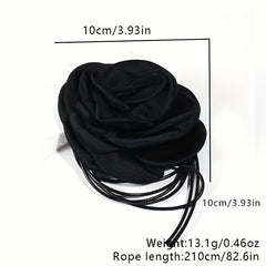Satin Flower Sash Belt Lace Up Wax Rope Waist Belt Boho Dress Girdle