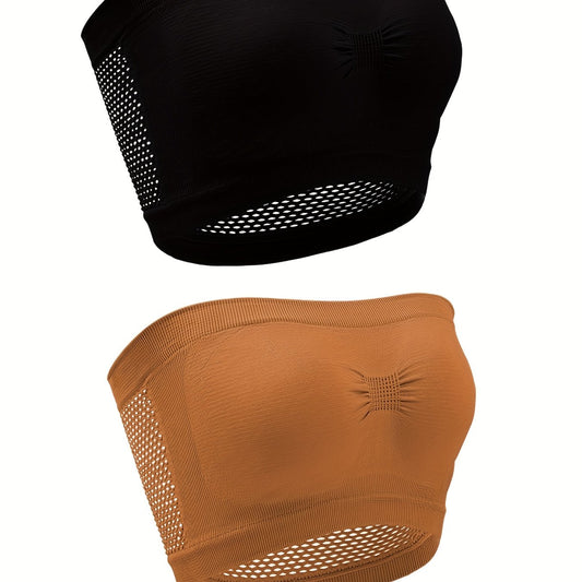 2 Pack Plus Size Sexy Tube Bra Set Women's Plus