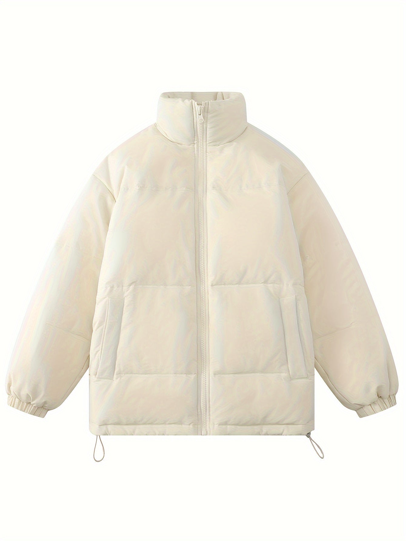 Women's Casual Puffer Jacket Warm Stand Collar Zip Sports Jacket
