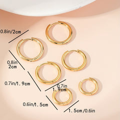Paris Women's Small Hoop Huggie Earrings 18K Plated