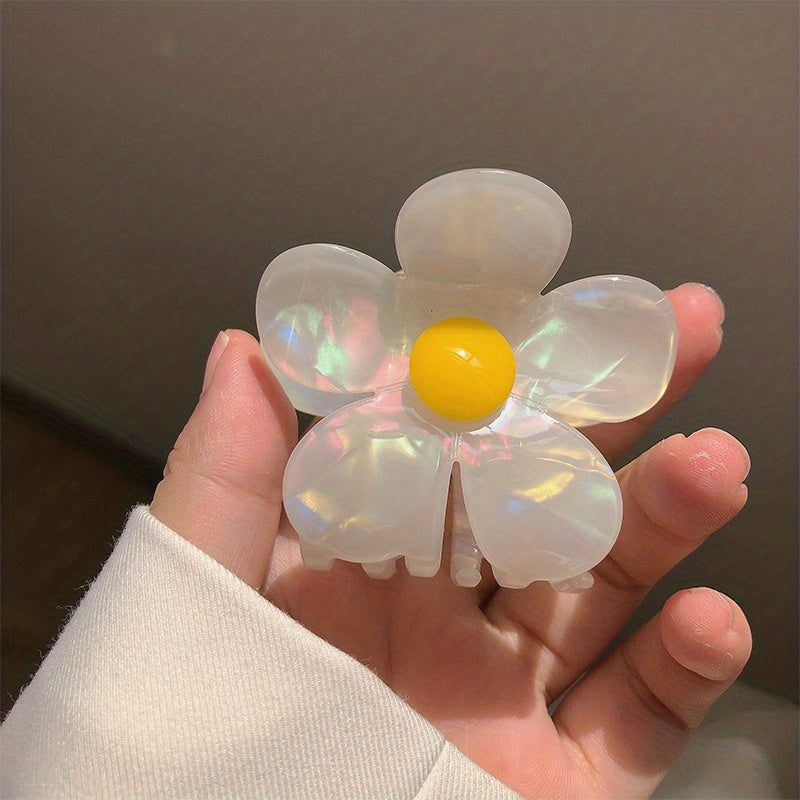 Acetate Flower Sweet Shark Claw Hair Clip for Women Girls