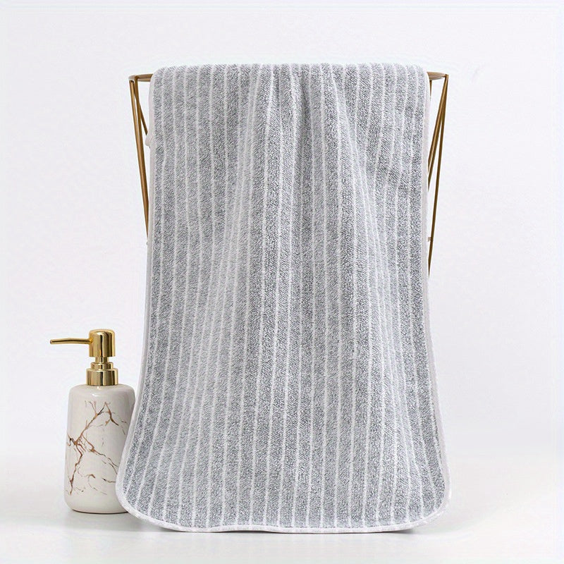 1pc Striped Pattern Hand Towel Coral Fleece Soft Absorbent Towel