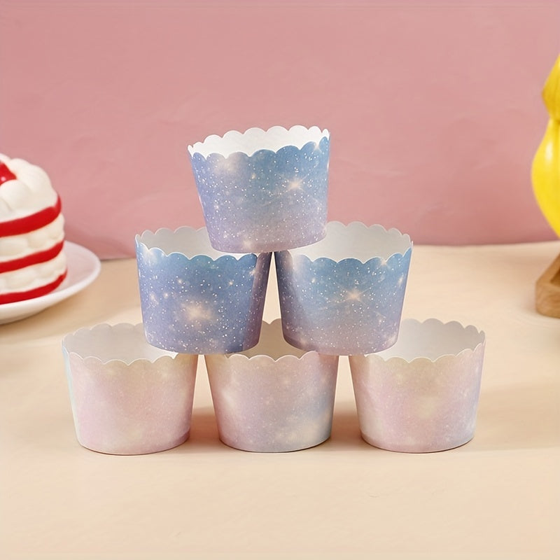 50pcs Starry Sky Cupcake Liners Heat Resistant