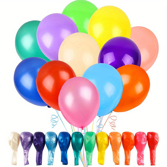 120pcs Assorted Rainbow Latex Balloons 12 Colors Party Decoration
