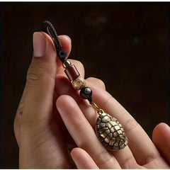 Pure Brass Rich World Hand Piece Car Key Chain Pendant Male Accessories