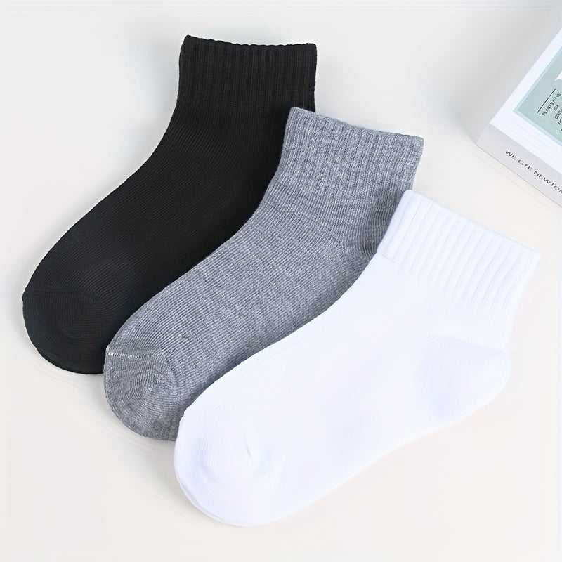 3 Pairs Boys High Elastic Breathable Comfy Socks For 4-12 Years