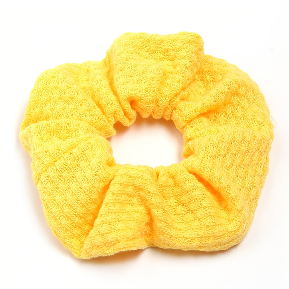 Solid Elastic Knit Scrunchie Girls Sleep Soft Scrunchy Curly Thin Hair