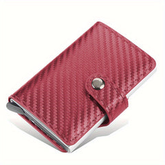 Men's Carbon Fiber Buckle Card Holder RFID Blocking