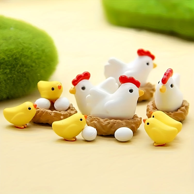 Resin Chicken Family Micro Landscape Decoration Ornaments