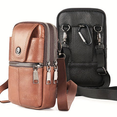 Men's Travel Shoulder Bag Crossbody Purse Leather Waist Pouch
