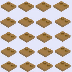 20pcs Building Block Set 2x2 Low Wall Bricks Mixed Colors