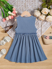 Girls' Solid Sleeveless Sundress Princess Dresses