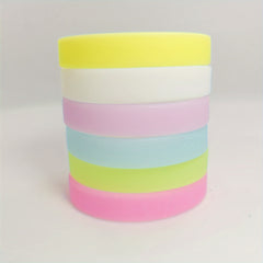 6 Pcs Solid Luminous Silicone Bracelet for Party