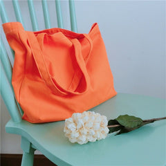 Solid Canvas Tote Bag Casual Shoulder Bag For Work & Shopping