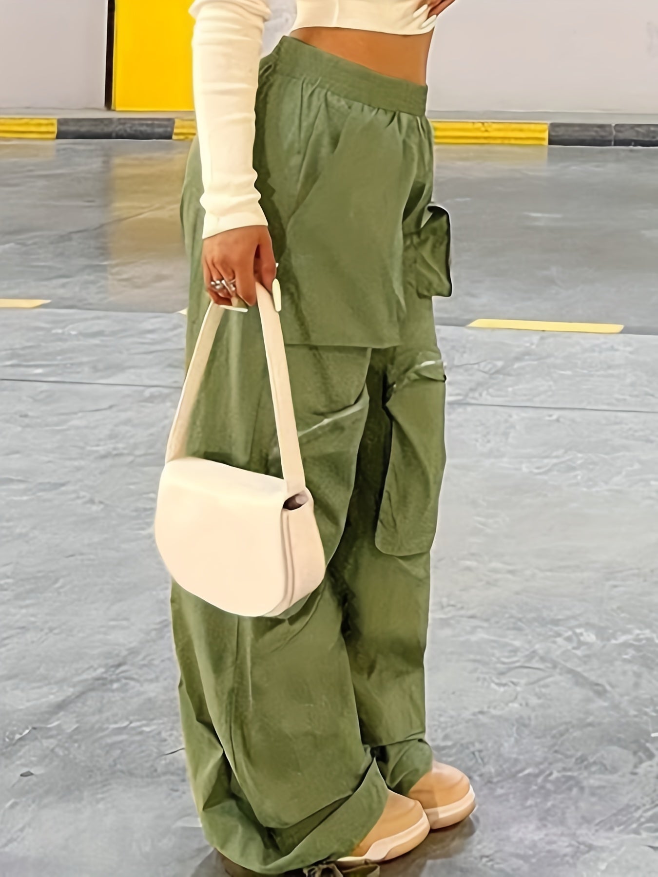 Y2K Loose Pocket Zipper Cargo Pants for Women