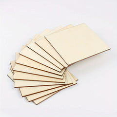 10 20pcs Composite Board Painting Wooden Crafts Square Small Wooden Chips