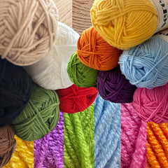 6 Large Acrylic Yarn Skeins Multicolor Soft for Knitting Crochet Crafts
