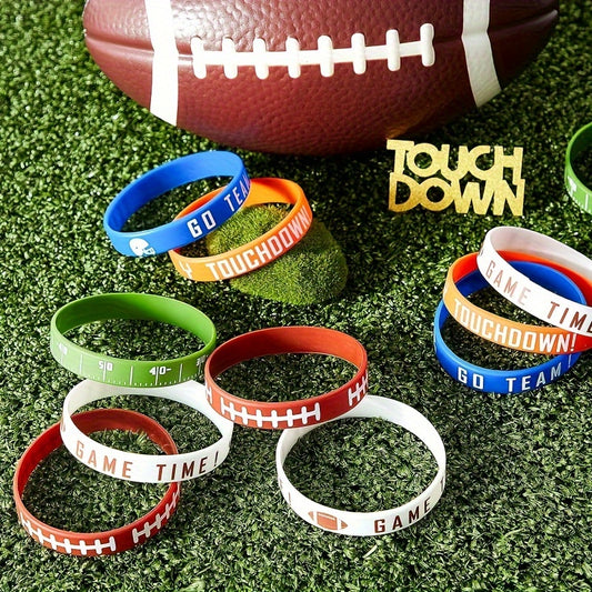 5 Pcs Rugby Silicone Bracelet: Inspirational Sports Wristband