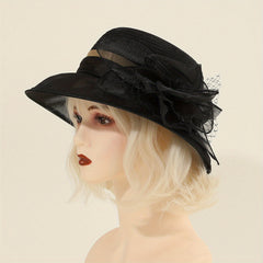 French Style Gauze Bucket Hat Mesh Organza Derby Hat Lightweight Sun Hats