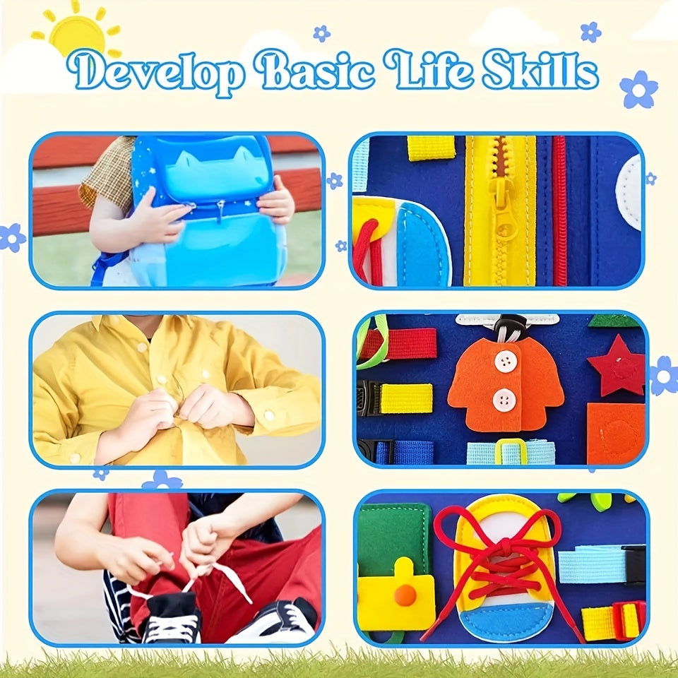 Montessori Busy Board Sensory Toy for Toddlers