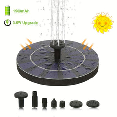 Circular Solar Fountain Outdoor Pool Bird Bath Courtyard Garden Fountain