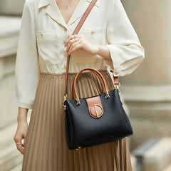 ZOOLER Buckle Decor Handbag Leather Crossbody Bag Women's