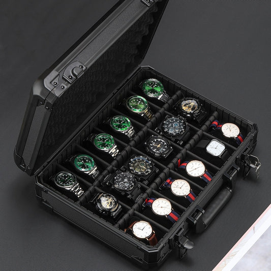 Aluminum Alloy Watch Storage Box with Lock