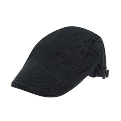 Men's Cotton Embroidered Letters Beret Hat Spring Autumn Adjustable Cap