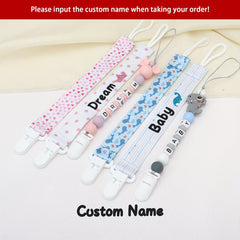 Customized Baby Dummy Clip - Personalized Baby Pacifier Leash