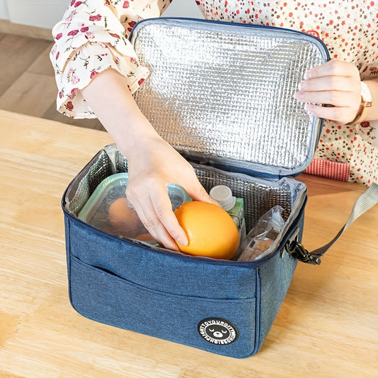Large Capacity Portable Lunch Bag Cationic Oxford Cloth Thermal Bento Bag