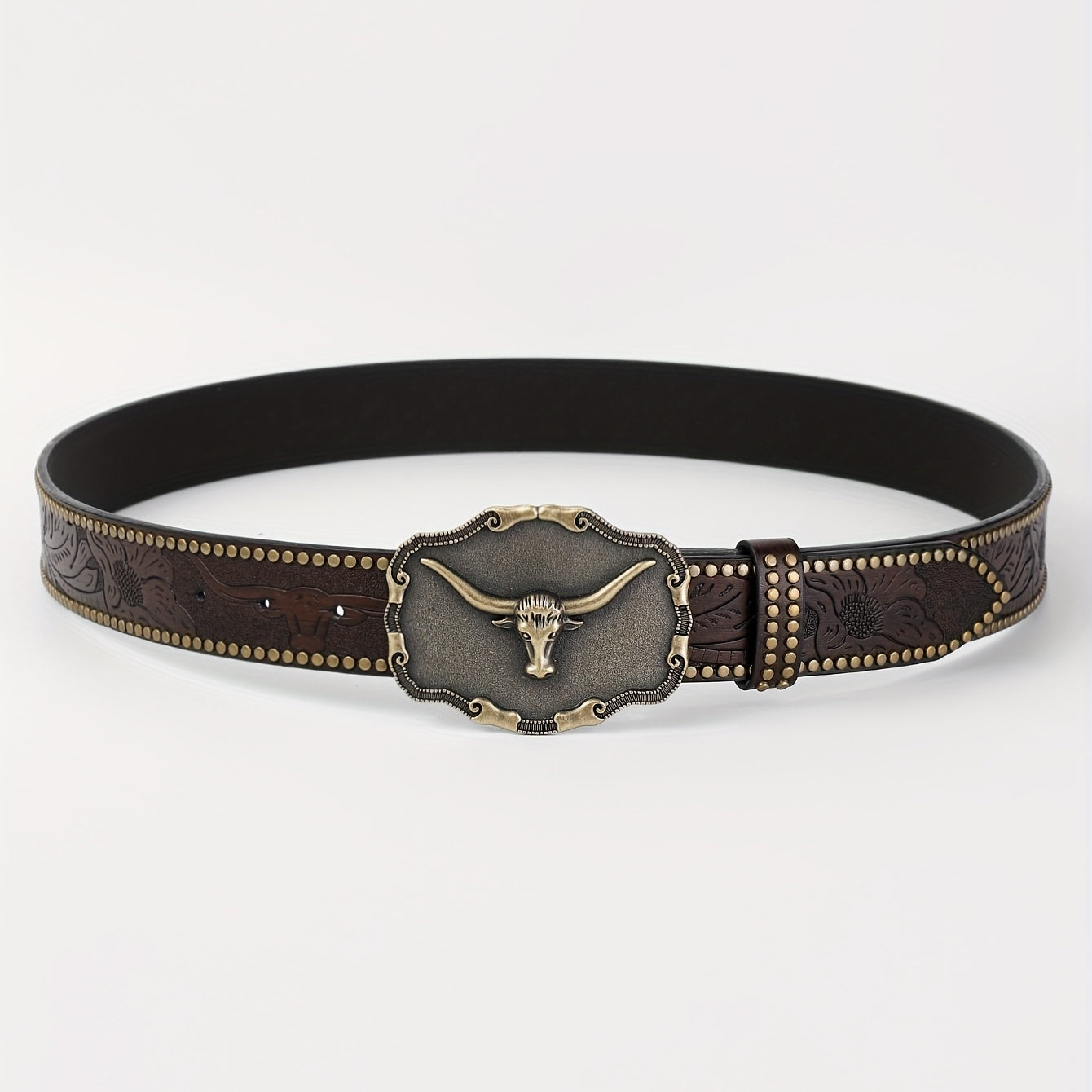 Men's Casual Embossed Western Cowboy Belt Retro Clothing Accessory