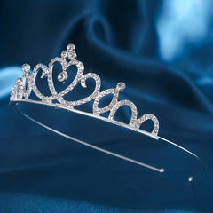 Silver Rhinestone Hair Band Queen Style Headpiece Crown Tiara