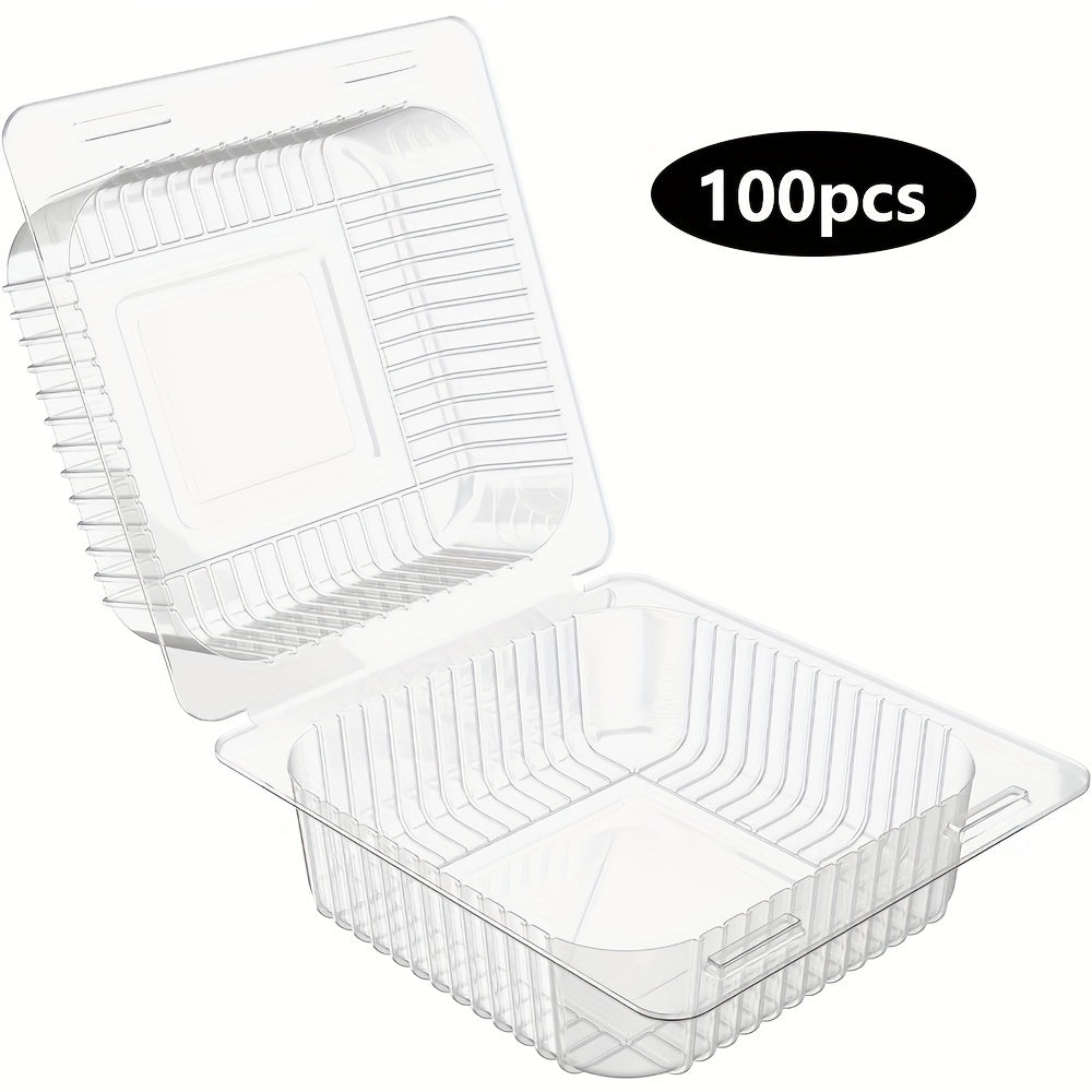 50/100 Clear Plastic Hinged Take Out Containers 5.3x4.7x2.8 Inch