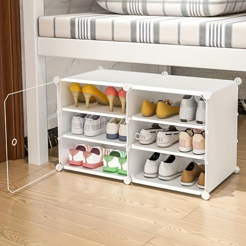 1pc Layer Shoe Rack With Door Folding Shoe Storage Stand