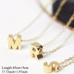 26 Letters Golden Love Initial Necklace Bridesmaid Gift