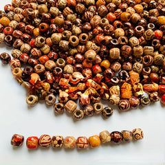 100-300pcs Mixed Size Shape Wooden Beads Large Hole Craft Beads