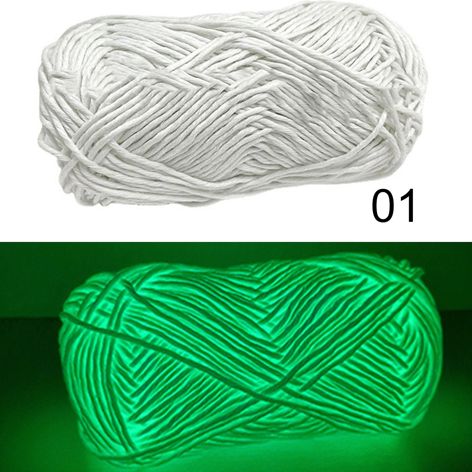 50g Glow In The Dark Yarn Crochet Fluorescent Luminous Scrubby Thread