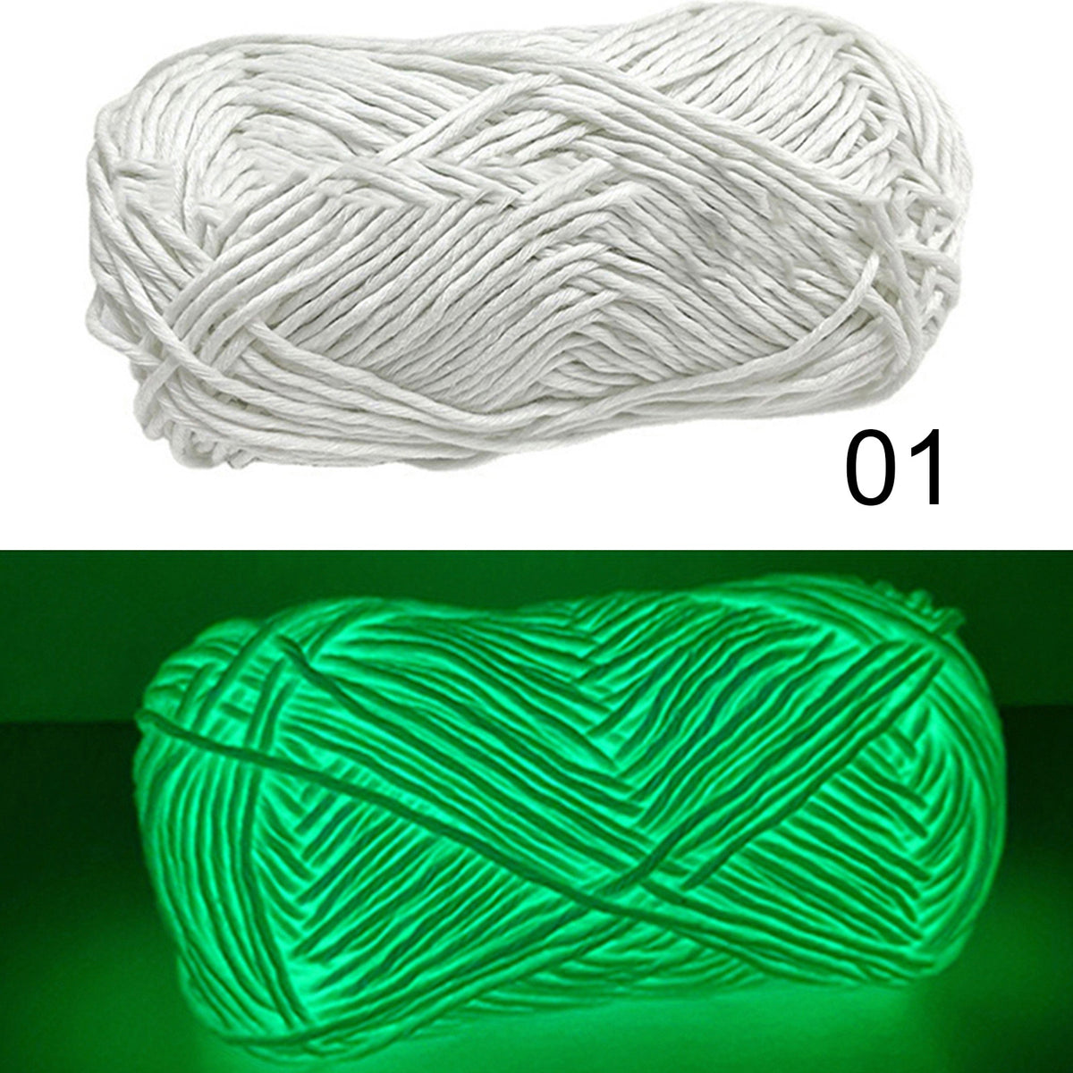 50g Glow In The Dark Yarn Crochet Fluorescent Luminous Scrubby Thread