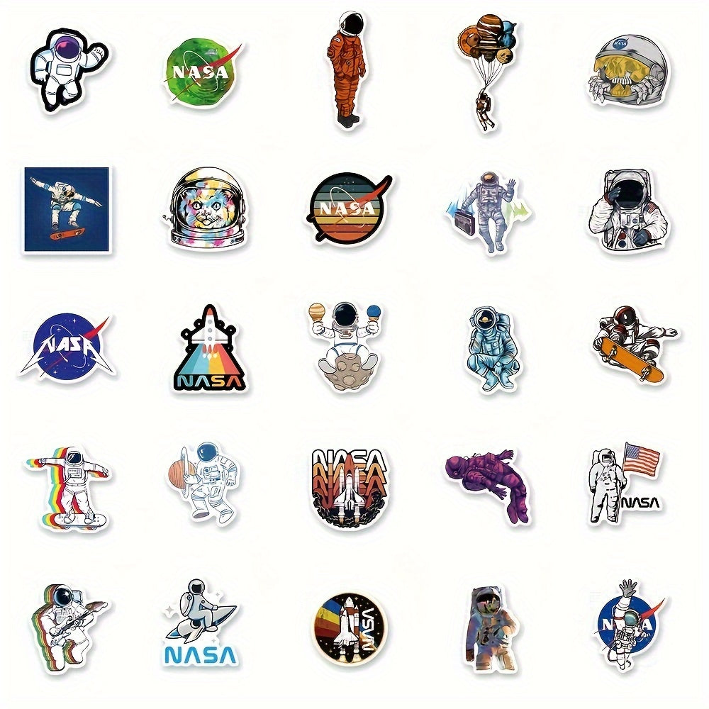 50pcs Astronaut Series Stickers Motorcycle Laptop Cup Waterproof Stickers