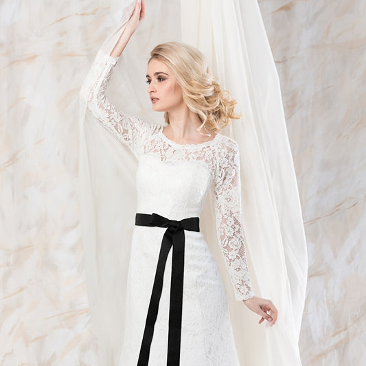 Solid Waist Ribbon Belt Bridal Wedding Belt Long DIY Bow Belt