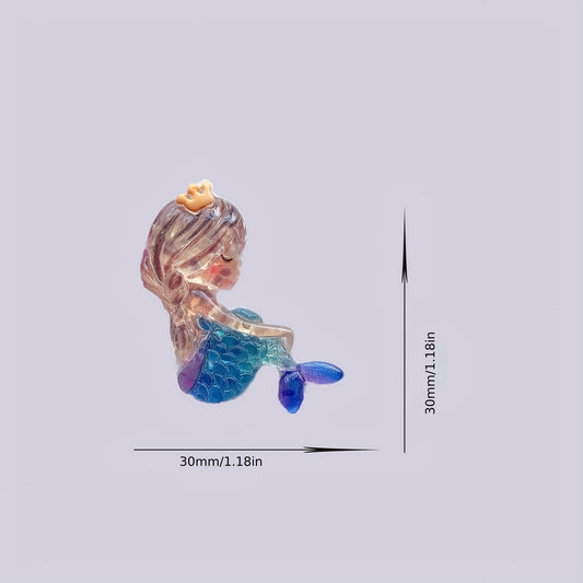 Mermaid Sequin Resin Charms for DIY Hair Clips Phone Cases & More