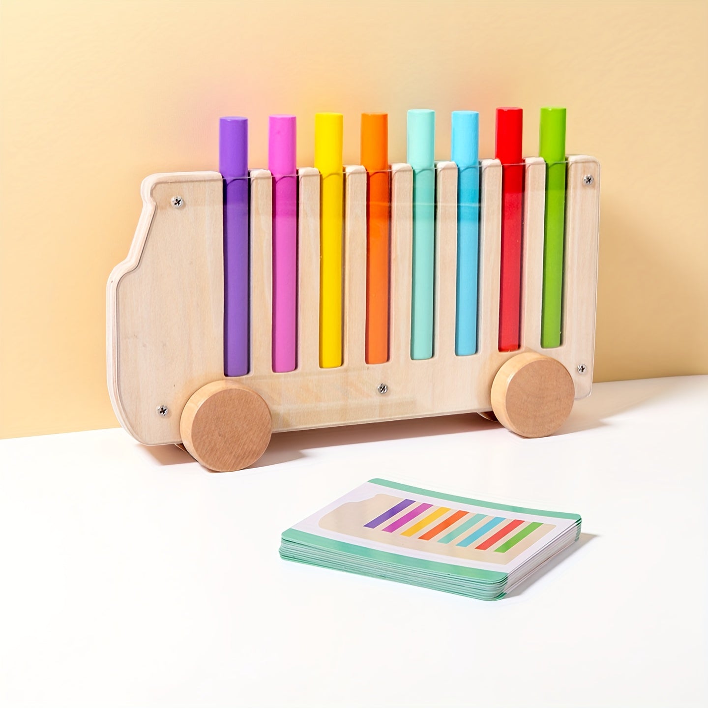 Wooden Sorting Car with 20 Cards